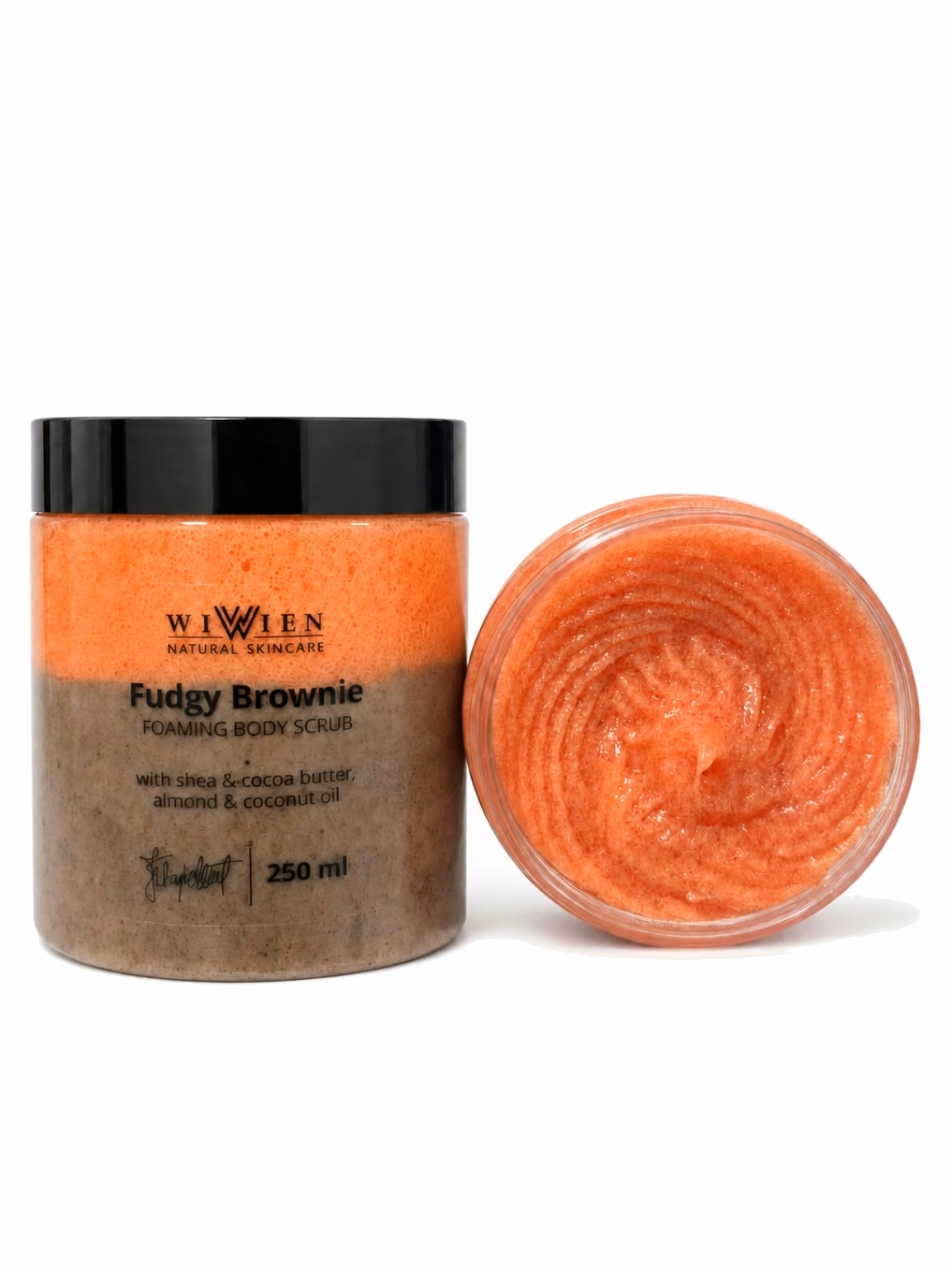 fudgy-brownie-white-aligned Fudgy Brownie Foaming Body Scrub - Image 1